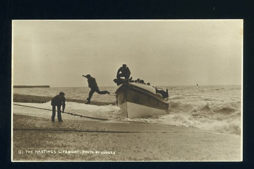 Hastings lifeboat rppc early - hastings,