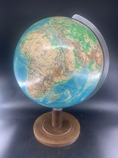 Large 20" Columbus Desk Globe 1954 W. Kaden German Mid-Century Wooden Base
