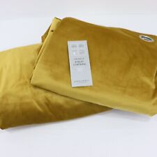 John Lewis Velvet Pair Lined Eyelet Curtains Gold W228 x Drop 182cm
