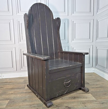 Antique Style Rustic Lambing Chair Seat - Vintage Solid Wooden Reclaimed Welsh