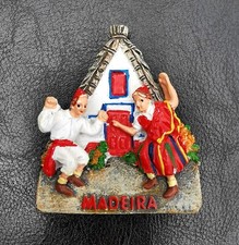 FRIDGE MAGNET 3D SOUVENIR MADEIRA PORTUGAL TWO LOCALS PERFORM DANCE MOVES RESIN