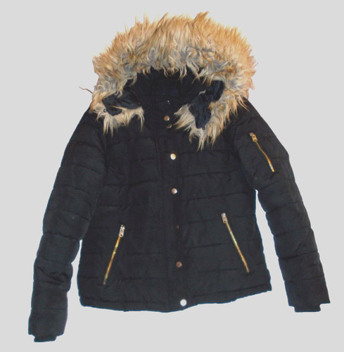 Topshop navy padded hooded - navy,