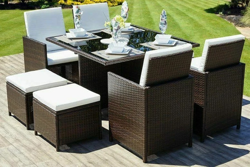 Rattan garden furniture cube - garden,
