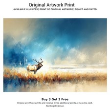 Bull Elk Landscape 5"x7" Print