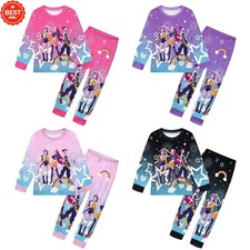 Girls Kpop Demon Hunters T-shirt Top+Pants Sleepwear Nightwear PJS Set Outfits 