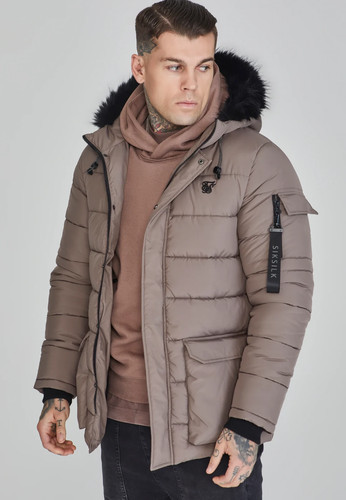 Siksilk men beige parka - siksilk, men's