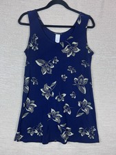 Zoa Blue Gold Floral Tank