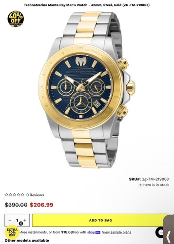 Technomarine manta ray - manta,
