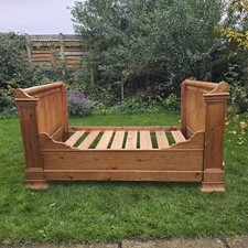 Antique Pine French Slay Bed