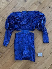 ASOS LUXE sequin Cut Out Dress, Blue, Size 10.