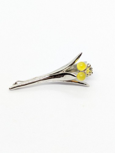 Vintage lily brooch yellow - vintage,