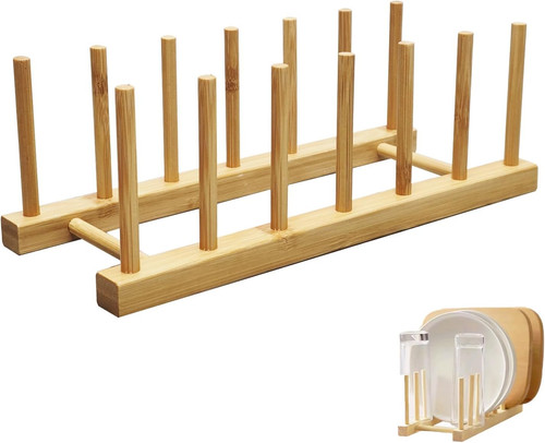 Wooden plate rack organiser - plate,