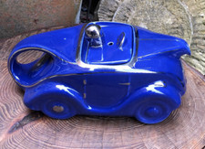 Vintage Art Deco Sadler racing car pottery teapot rare blue 8.5" long dated 1938