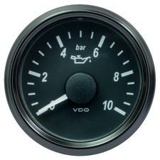VDO Singleviu Oil Pressure Gauge Electrical - 0-10bar - White Backlight