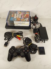 Sony PlayStation 2 - Slim Black PS2 Console + Games x4 - Tested + Working