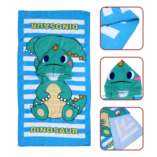 Green cartoon hooded bathrobe - green,