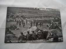 "BLACKWATCH " PIPERS PLAYING TO CAPTORS OF LONGUEVAL OLD POSTCARD DAILY MAIL 