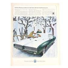Pontiac GTO 1969 VINTAGE PRINT AD U.S. Ski Team Snow Skiers Classic Muscle Car