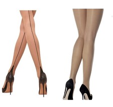 Ladies Nude Sheer Seamed