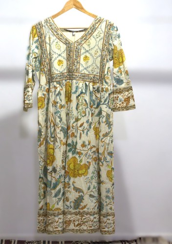 Cream yellow teal floral - yellow,