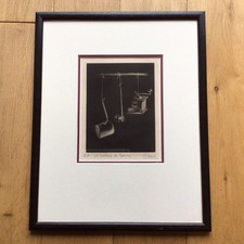 Vintage French Artist Proof Etching Print La Batterie De Janine Signed O Veress