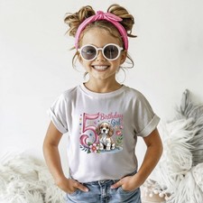 Personalised Kids Birthday T Shirt American Cocker Spaniel Any Age Girl Party