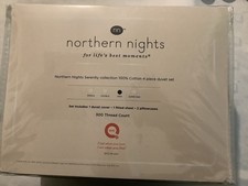 Northern Nights Serenity 4 Piece Duvet Set. King Size. White. 100% Cotton. BNIB.