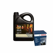 Bosch Oil Filter Engine Oil Service Kit 5 Litre 5W40 5L Triple QX TQX PD
