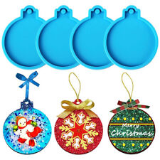 4PCS Christmas Bauble Silicone Mould Resin Mold Plain Round Circle DIY Crafts