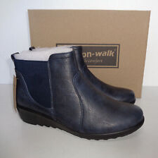 Cushion Walk Ladies Navy Womens Comfort Ankle Boots Shoes New UK Sizes 4-8