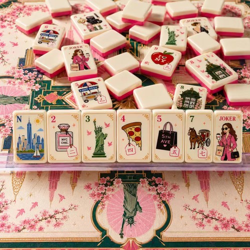 Engraved american mahjong - engraved,