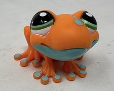 Hasbro Littlest Pet Shop Orange Frog Toy Figure Topper (G5) Toys Mini Cute 2007