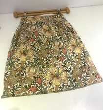 Vintage 80s William Morris Golden Lily Floral Wooden Handle Knitting Bag BI83
