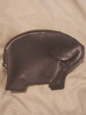 Vintage faux leather pig shaped toiletries bag -90s 00s