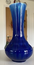 Stunning Antique PILKINGTON ROYAL LANCASTRIAN Blue Glazed Art Pottery Vase 30cm