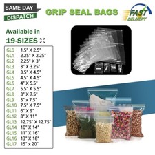 Grip Seal Bags Self Resealable Grip Poly Plastic Clear Zip Lock MIX [All Sizes]