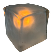 Frosted Glass Cube Ice Block Lamp Novelty Accent Night Light - D38 O889