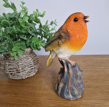 Robin Bird Ornament Garden Bird Lover Gift Motion Activated Tweeting Song Sound