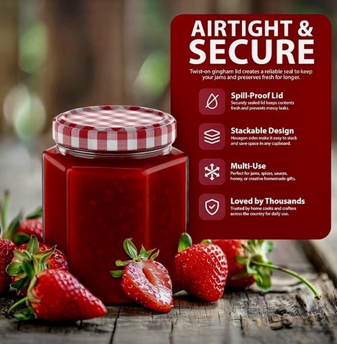 12xjam jars with lids - jars, ml