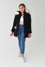 New Girl Black Fur Lined Midi
