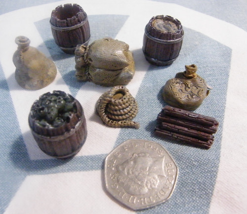 Piece resin diorama barrels - 8,
