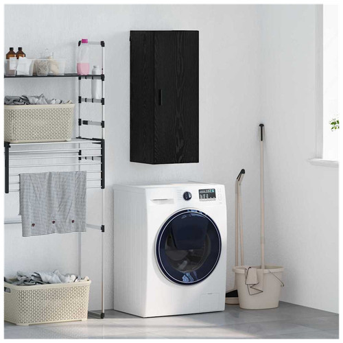Wall cabinet black - wall, oak
