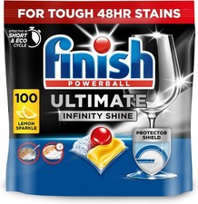 Finish Dishwasher Tablet, Ultimate Infinity Shine, 100 Tablets, Lemon Sparkle, C