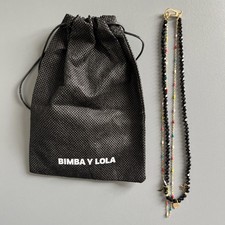 Bimba Y Lola Black Crystal & Golden Chain Layered Necklace - New