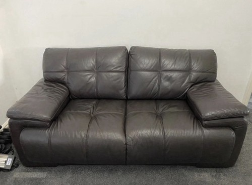 Leather sofa dark brown - brown, very