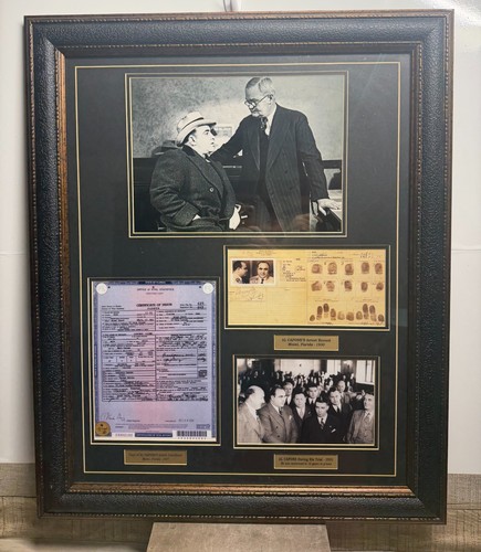 Framed capone memorabilia - al,