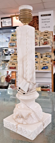 Vintage white alabaster table - white,