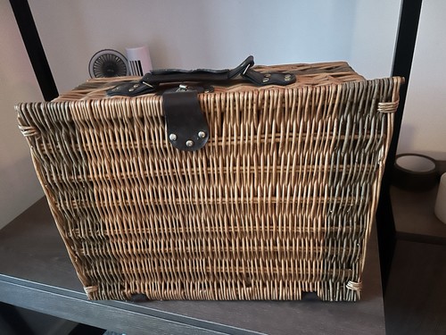 Vintage wicker picnic basket - vintage,