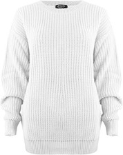 Ladies Women Knitted Sweater Top Long Sleeve Over sized Chunky Knit Baggy Jumper