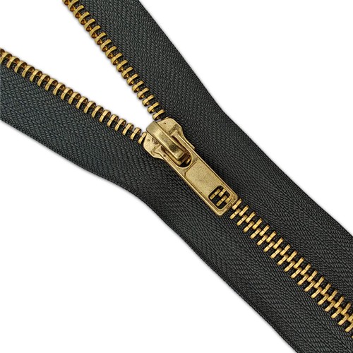 Set metal gold brass zip - of,